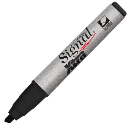 SIGNAL - Marcador Permanente Signal Xtra 40001 Punta Cincel Color Negro C/12 Pzas