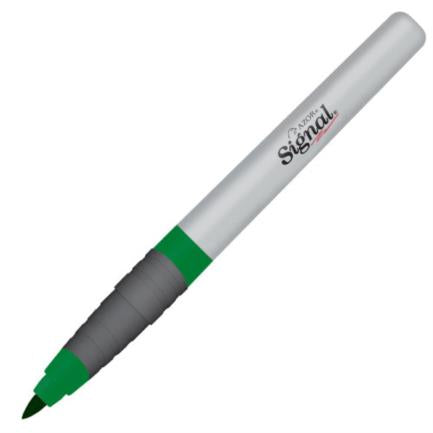 SIGNAL - Marcador Permanente Signal Fino 30007 Punta Fina Color Verde C/12 Pzas