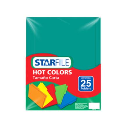 STARFILE - Folder StarFile Hot Colors Carta Color Azul Turquesa C/25 Pzas