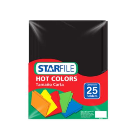 STARFILE - Folder StarFile Hot Colors Carta Color Negro C/25 Pzas