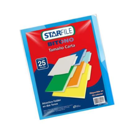 STARFILE - Folder StarFile Bitono Carta Color Azul C/25 Pzas