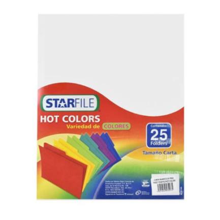 STARFILE - Folder StarFile Hot Colors Tamaño Carta Color Blanco 25 Pzas