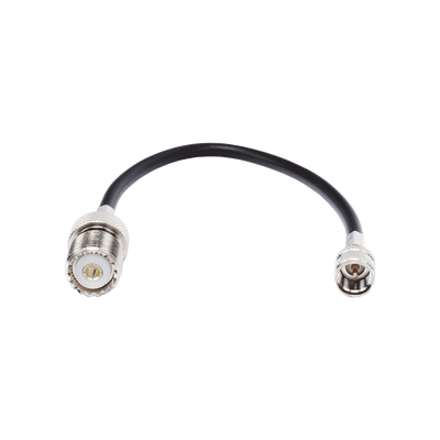 EPCOM INDUSTRIAL - Jumper Adaptador de Conector Mini UHF Macho a UHF Hembra (SO-239), Níquel/ Oro y Plata/ Delrin.