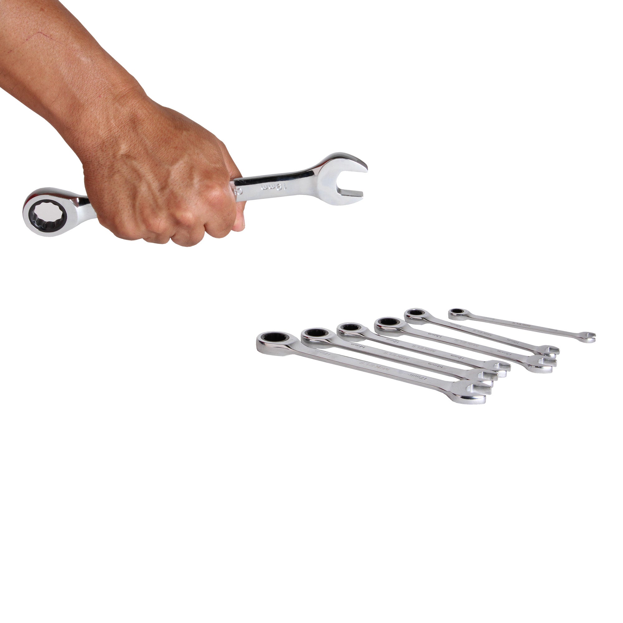 Llaves combinadas con matraca (set 7 pzas)