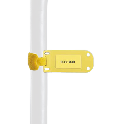 PANDUIT - Paquete de 25 Marcadores de Identificación Autolaminados, de 33.3 x 76.2 mm, Uso Interior/Exterior, Color Amarillo