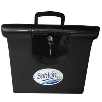 SABLON - Archivero Portátil Sablon Plástico Tamaño Carta Color Negro C/Cerradura