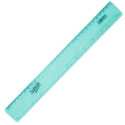 SABLON - Regla Sablon 30cm Plástica No Astillable Azul C/25