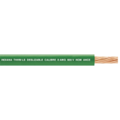 INDIANA - Cable Eléctrico de Cobre Recubierto THW-LS Calibre 14 AWG 19 Hilos Color Verde (100 Metros (328.08 Pies))