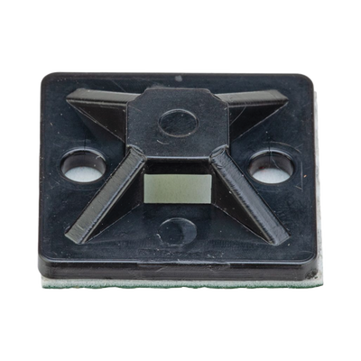 PANDUIT - Montaje-Sujetador Adhesivo STRONGHOLD de 4 Vías de 1" x 1" x 1/4", Color Negro,  Nylon 6.6 Retardante de Llamas V-2, Paquete de 100pz