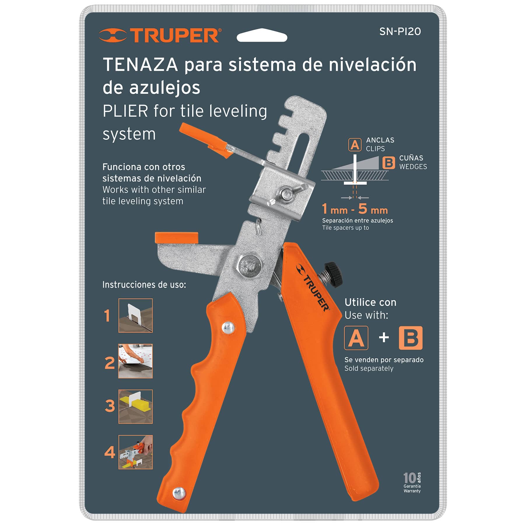 Pinza niveladora de azulejos, TRUPER