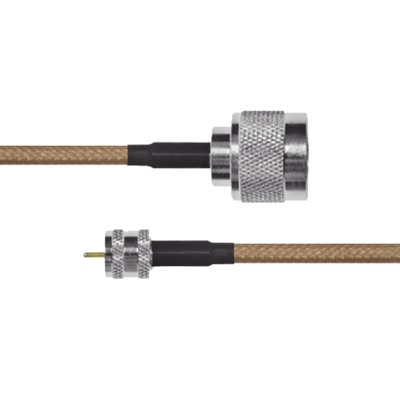 EPCOM INDUSTRIAL - Jumper de Cable Coaxial RG-142/U de 180 cm y Conectores N Macho a Mini-UHF Macho.
