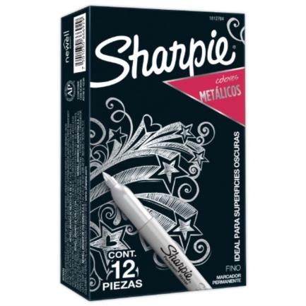 SANFORD - Marcador Sanford 39100 Sharpie Metalico Plata C/12
