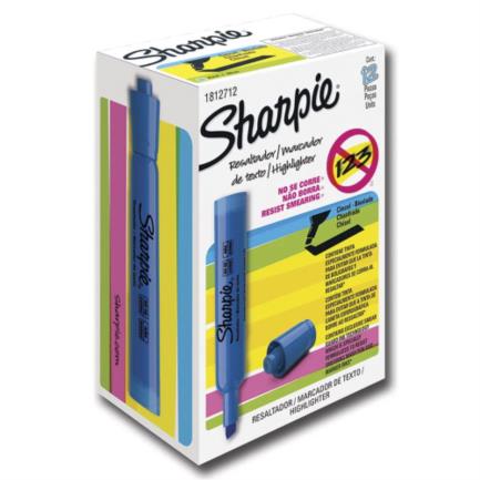 SANFORD - Resaltador Sharpie Color Azul C/12 Pzas