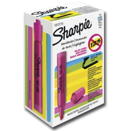 SANFORD - Resaltador Sharpie Color Rosa C/12 Pzas