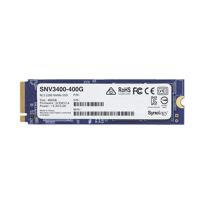 SYNOLOGY - SSD 400GB NVMe M.2 2280, diseñada para Synology NAS con ranuras M.2 integradas