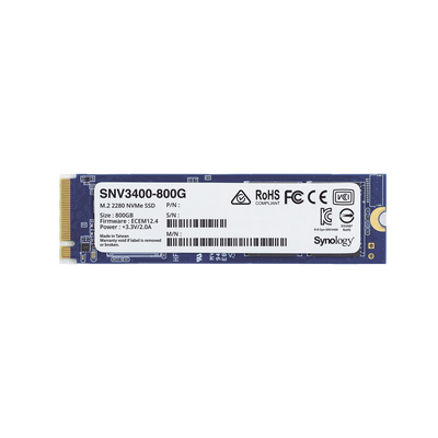 SYNOLOGY - SSD 800GB NVMe M.2 2280, diseñada para Synology NAS con ranuras M.2 integradas