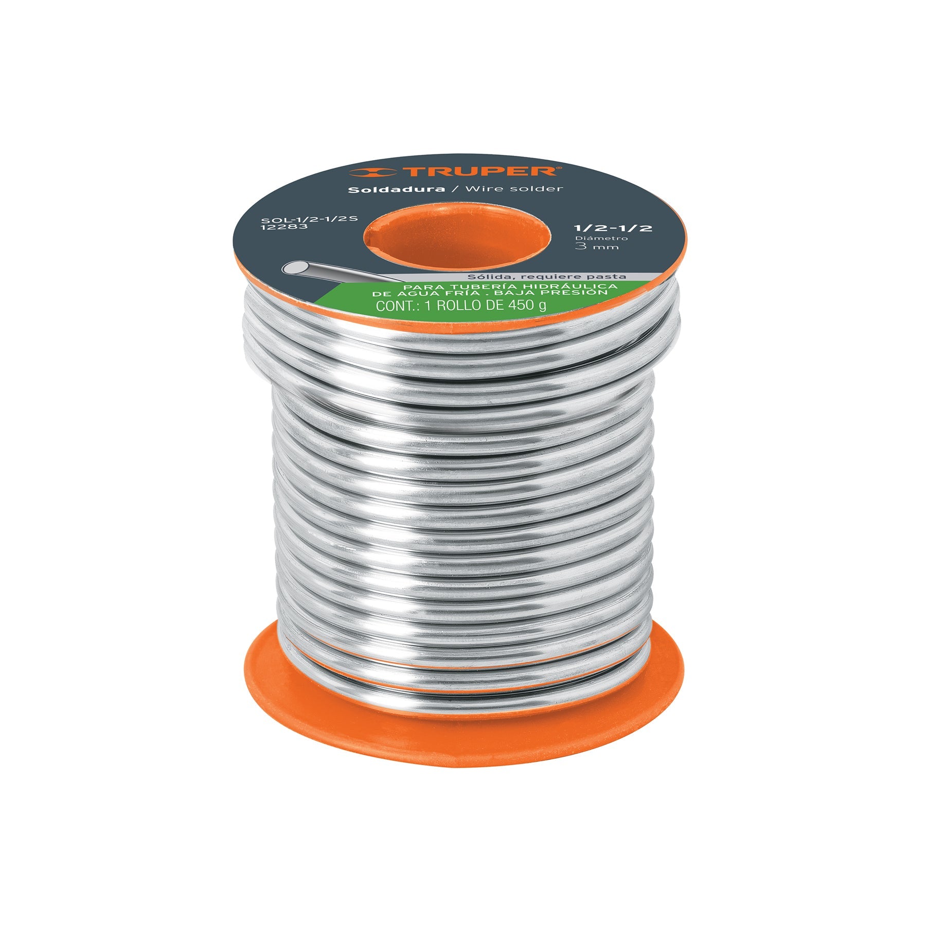 Soldadura solida 1/2-1/2 para tuberia de baja presion, 450 g