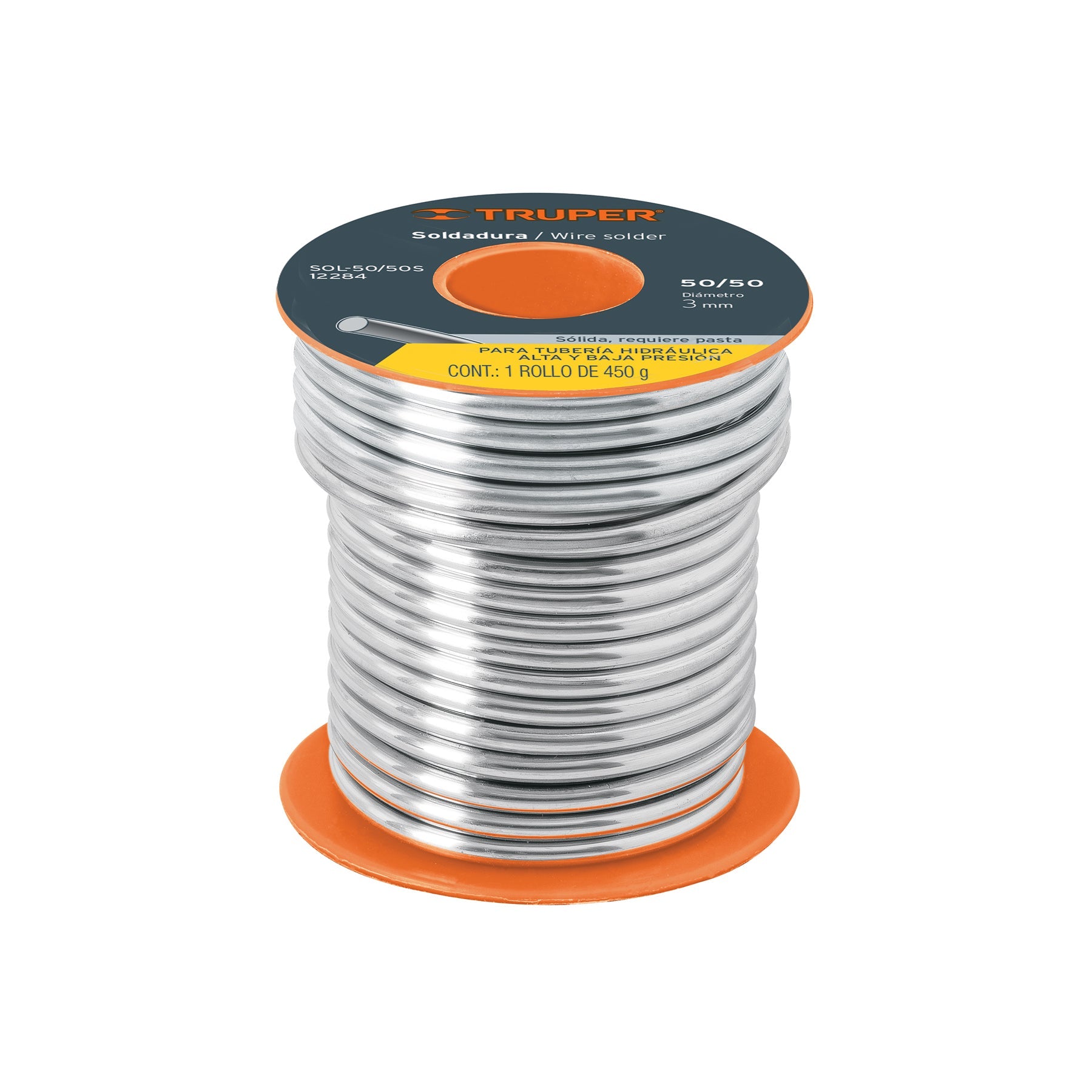 Soldadura solida 50/50 para tuberia hidraulica, 450 g