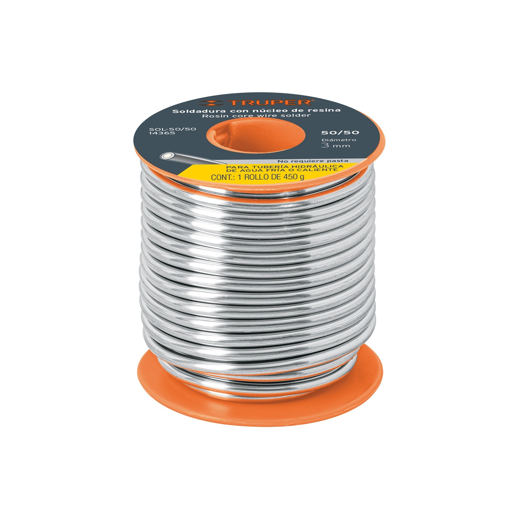 Soldadura con nucleo resina 50/50, tuberia hidraulica, 450 g