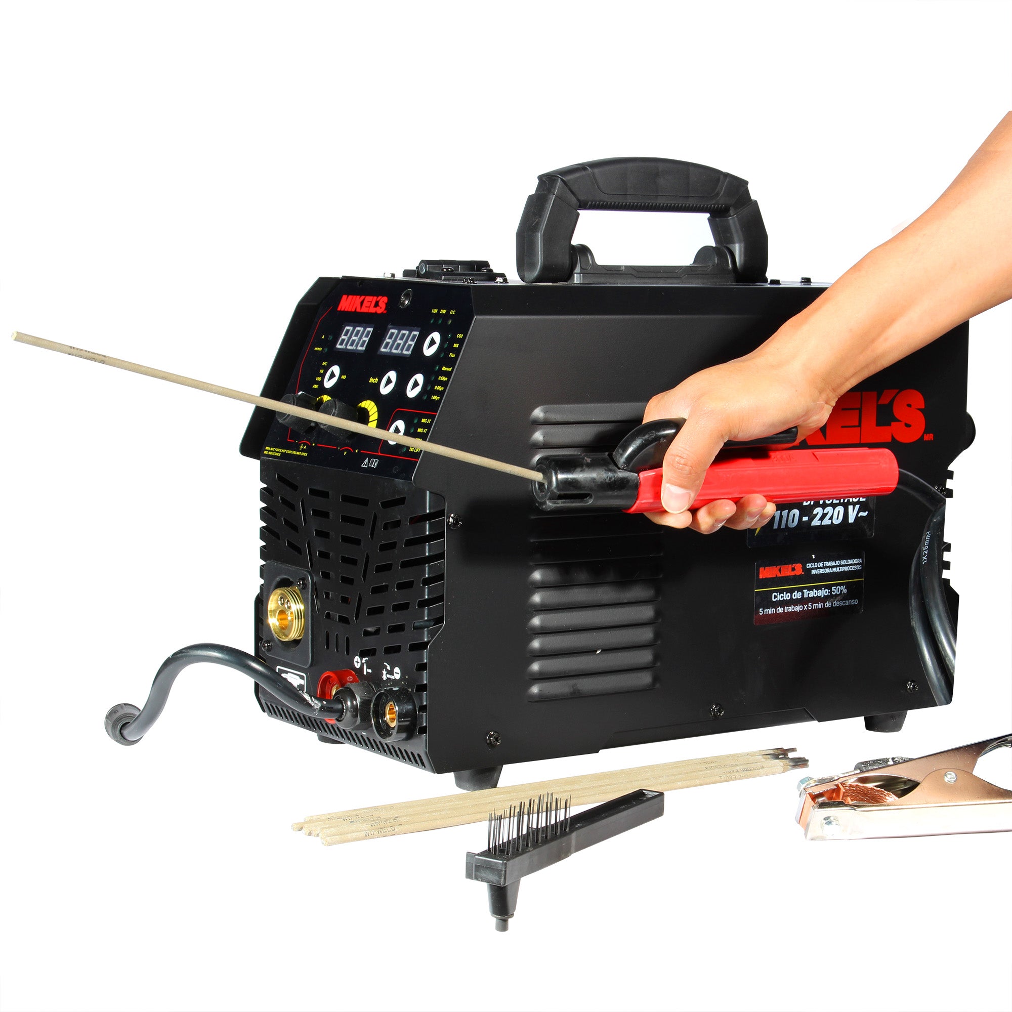 Soldadora de micro alambre y electrodo inverter (200 amp)