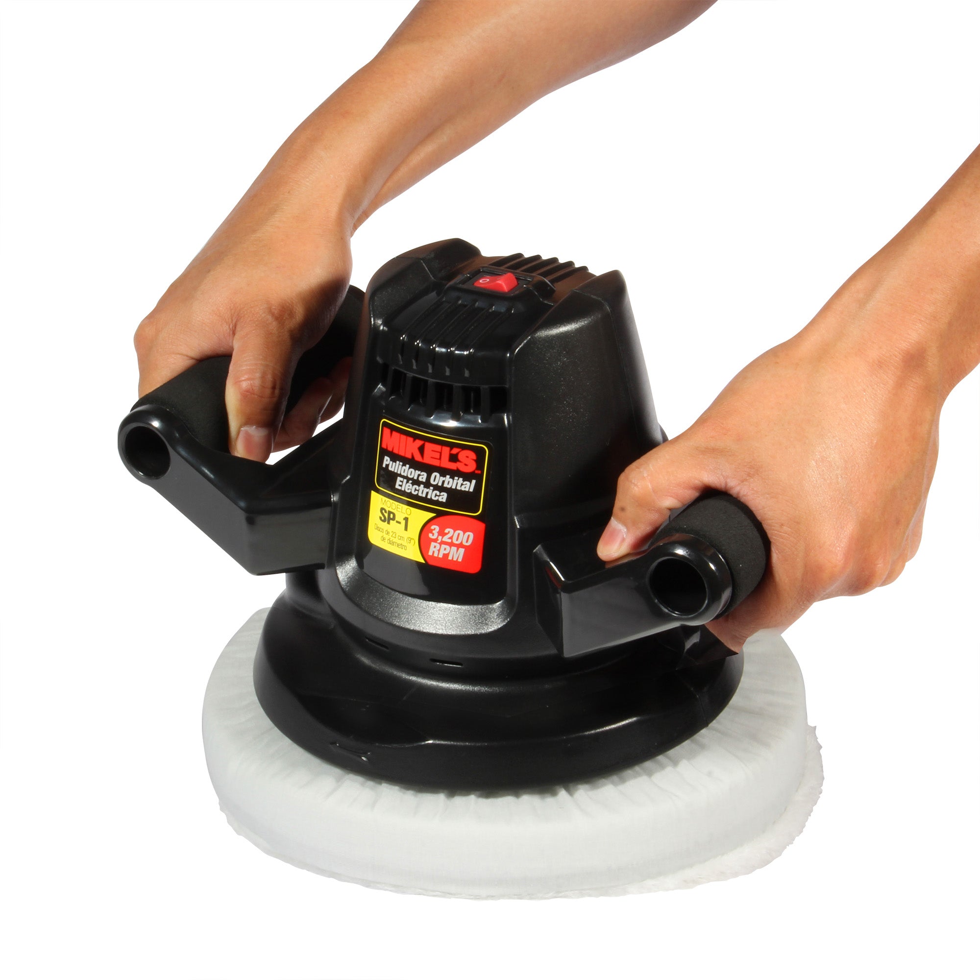 Pulidora orbital a dos manos (9”, 3200 RPM)