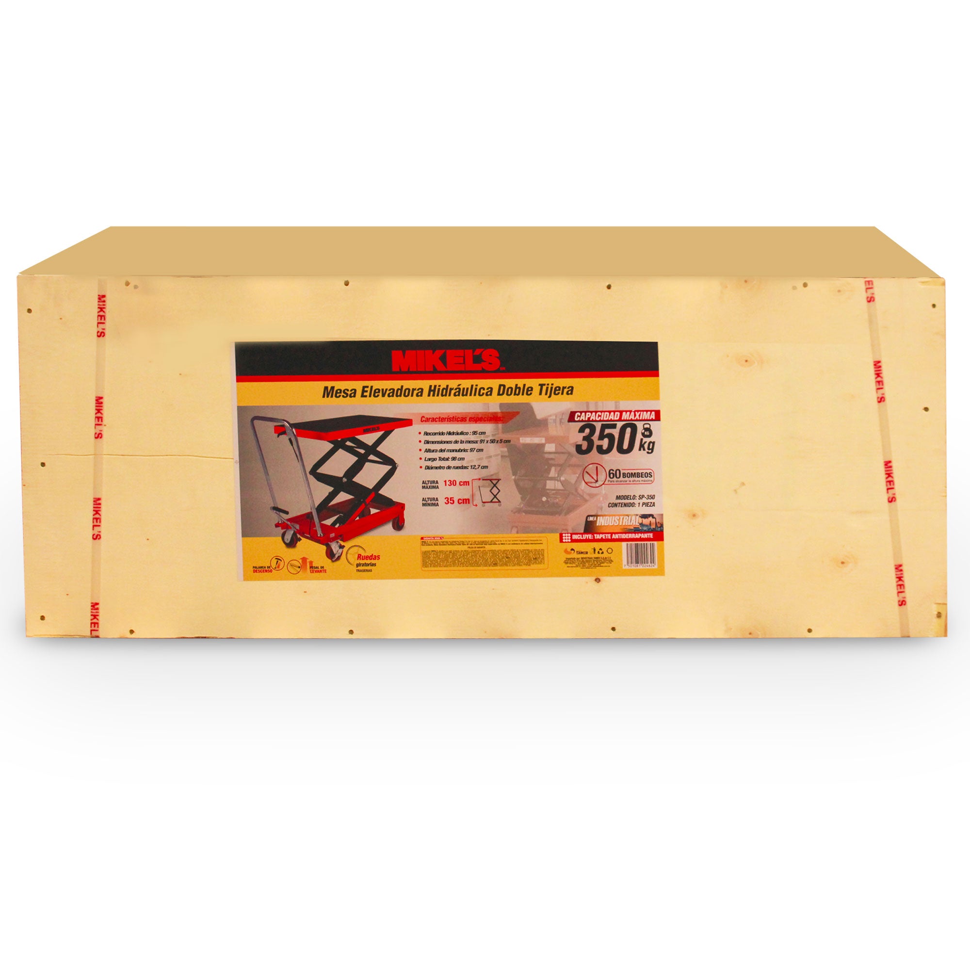 Mesa elevadora doble tijera (350 kgs)