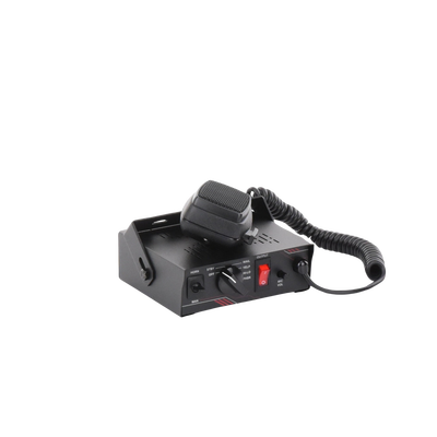 SIGNALPRO - Sirena Vehicular de 100W de Potencia, Con Switch Giratorio de 6 posiciones y Micrófono Integrado de Uso Rudo