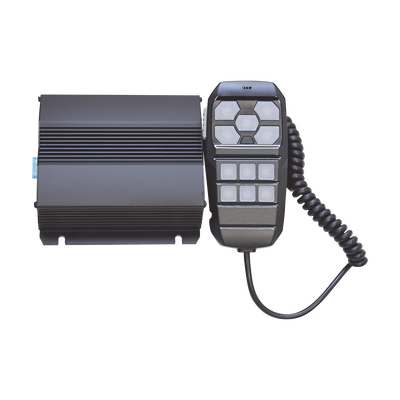 SIGNALPRO - Sirena Vehicular de 100W de Potencia, Con Controlador Unimando Para Control de Tonos, 4 Salidas Auxiliares y Microfono