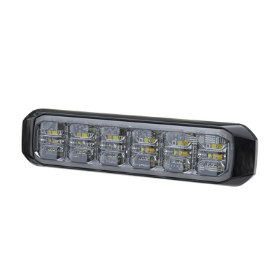 SIGNALPRO - Luz Auxiliar de 18 LED, SAE, Tricolor, Bisel Negro, Rojo/Blanco/Ambar, Lente Transparente