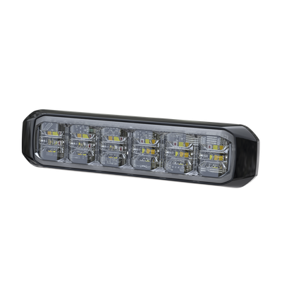 SIGNALPRO - Luz Auxiliar de 18 LED, SAE, Tricolor, Bisel Negro, Rojo/Blanco/Azul, Lente Transparente