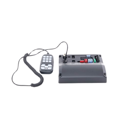 SIGNALPRO - Sirena Vehicular de 200W de Potencia, Con Controlador Unimando de 15 Botones Para Control de Tonos, 12 Salidas Auxiliares y Micrófono