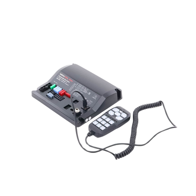 SIGNALPRO - Sirena Vehicular de 200W de Potencia, Con Controlador Unimando de 15 Botones Para Control de Tonos, 12 Salidas Auxiliares y Micrófono