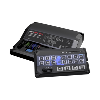 SIGNALPRO - Sirena Vehicular de 200W de Potencia, Con Controlador de Panel Deslizante de 19 botones, indicador de flecha de tráfico de 6 LED, 12 Salidas Auxiliares