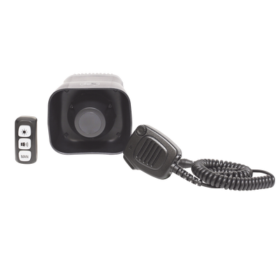 SIGNALPRO - Sirena/Bocina Compacta Para Motocicleta de 30 Watts, Incluye Controlador y Microfono