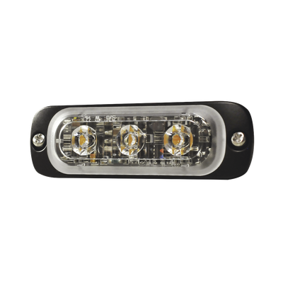 SIGNALPRO - Luz Auxiliar de 3 LED, Ambar, SAE, 12-24 Vcd, Lente transparente
