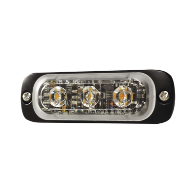 SIGNALPRO - Luz Auxiliar de 3 LED, Roja, SAE, 12-24 Vcd, Lente transparente
