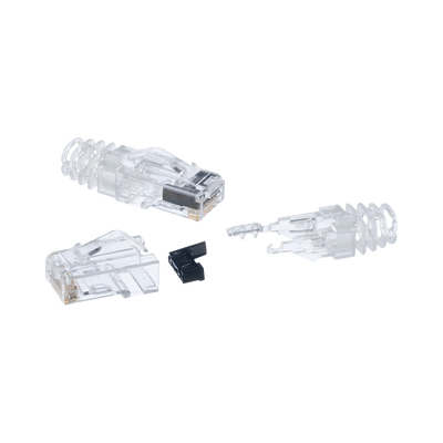 PANDUIT - Plug RJ45 Cat6 de 3 Piezas, Para Cable UTP de Calibre 23-24 AWG, Chapado en Oro de 50 micras, Paquete de 100 Piezas