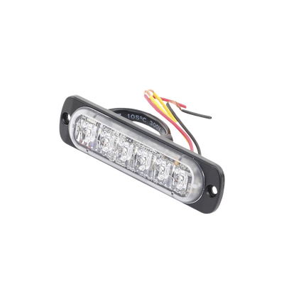 SIGNALPRO - Luz Auxiliar de 6 LED, Ambar, Bisel Negro, Lente Transparente