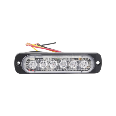 SIGNALPRO - Luz Auxiliar de 6 LED, Ambar, Bisel Negro, Lente Transparente