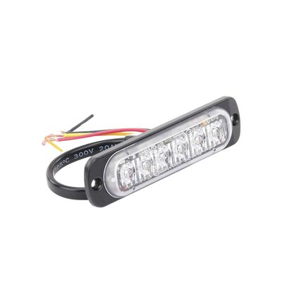 SIGNALPRO - Luz Auxiliar de 6 LED, Ambar, Bisel Negro, Lente Transparente