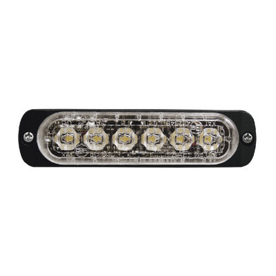 SIGNALPRO - Luz Auxiliar de 6 LED, Ambar, Bisel Negro, Lente Transparente