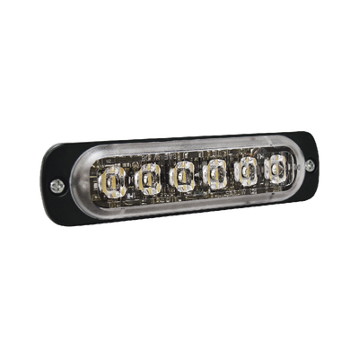 SIGNALPRO - Luz Auxiliar de 6 LED, Ambar, Bisel Negro, Lente Transparente