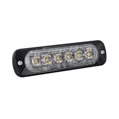 SIGNALPRO - Luz Auxiliar de 6 LED, Azul, Bisel Negro, Lente Transparente