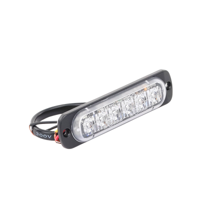SIGNALPRO - Luz Auxiliar de 6 LED, Azul, Bisel Negro, Lente Transparente