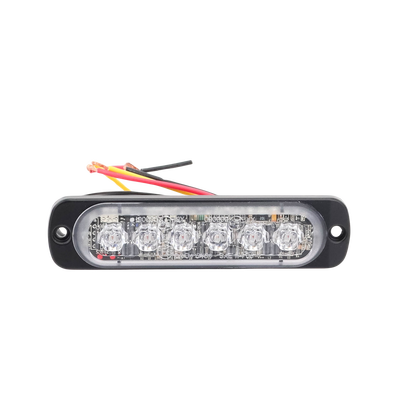 SIGNALPRO - Luz Auxiliar de 6 LED, Roja, Bisel Negro, Lente Transparente