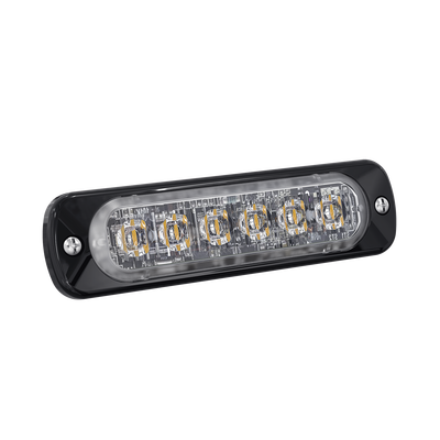 SIGNALPRO - Luz Auxiliar de 6 LED, Roja, Bisel Negro, Lente Transparente