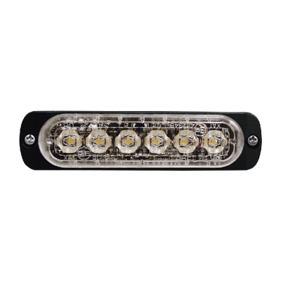 SIGNALPRO - Luz Auxiliar de 6 LED, Roja, Bisel Negro, Lente Transparente