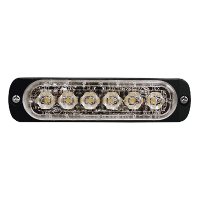 SIGNALPRO - Luz Auxiliar de 6 LED, Roja, Bisel Negro, Lente Transparente