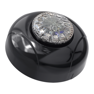 SIGNALPRO - Estrobo Oculto de 12 LED, Brida negra, 12 Vcd, Rojo/Azul, Lente transparente