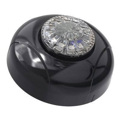 SIGNALPRO - Estrobo Oculto de 12 LED, Brida negra, 12 Vcd, Clara, Lente transparente